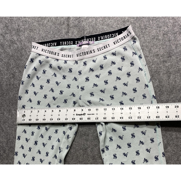 Victorias Secret Pajama Set Womens XS Mint Green Thermal Logo Long Johns - Picture 9 of 16